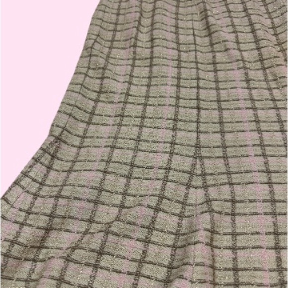 St. John Collection Plaid A-Line Skirt - worn once, perfect, metallic tweed - Picture 3 of 5